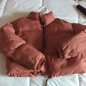 Fabletics Pink Cropped Puffer Jacket